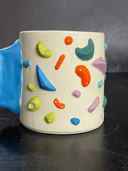 White Climbing Cup with Hold Handle - BLUE