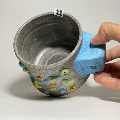 Climbing Cup - Hold Handle - Granite Clay (10-11oz)