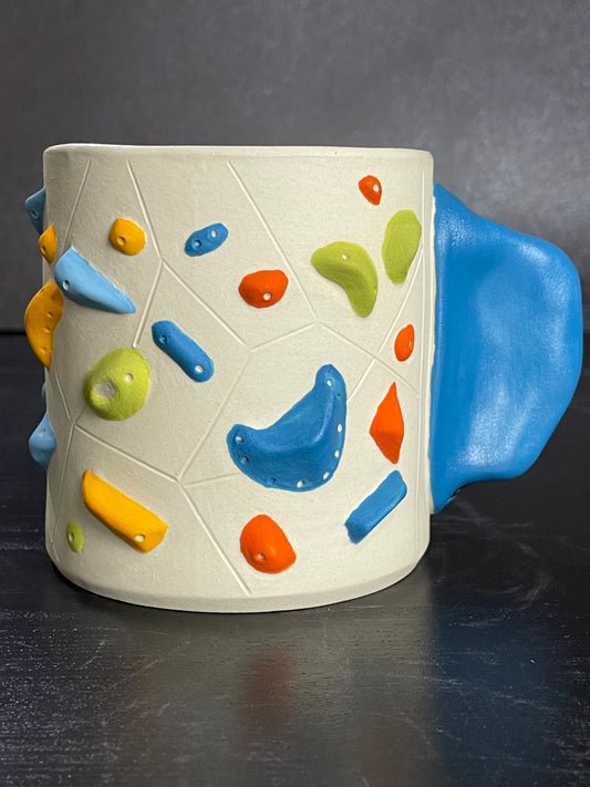 White Climbing Cup with Hold Handle - BLUE
