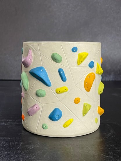 White Climbing Cup with Hold Handle - RED 12-14oz
