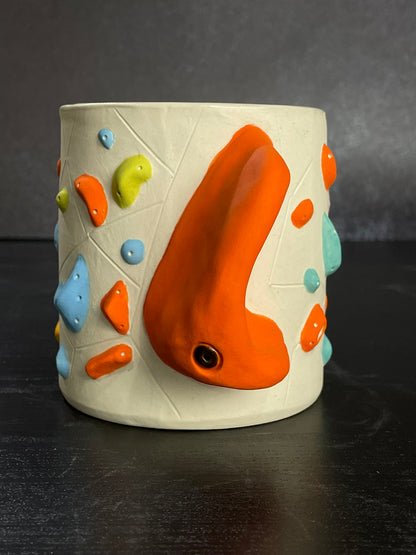 White Climbing Cup with Hold Handle - RED 12-14oz