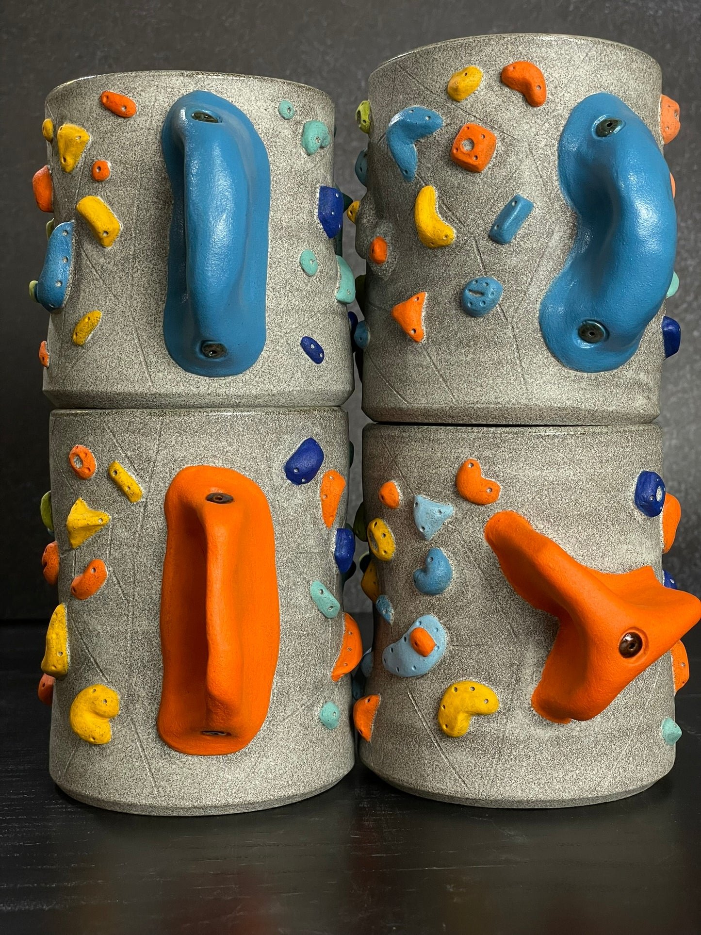 Granite Climbing Cup with Hold Handle 11-15oz - Handsculpted