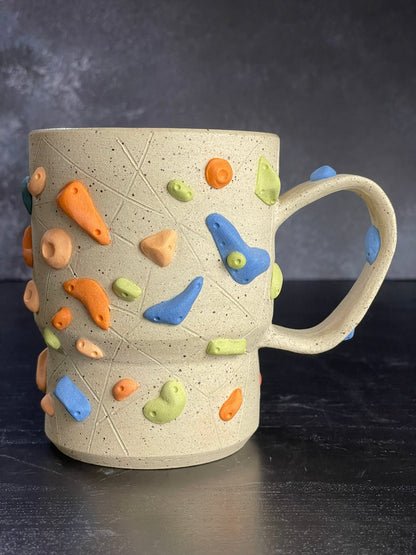 Buff Speckled Climbing Mug 12-14oz - Handsculpted