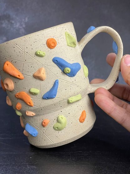 Buff Speckled Climbing Mug 12-14oz - Handsculpted