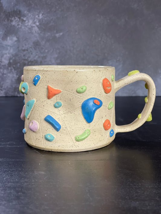 Buff Speckled Climbing Mug 12-14oz - Handsculpted