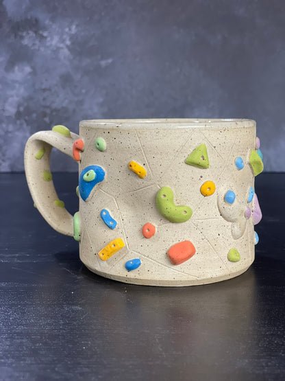 Buff Speckled Climbing Mug 12-14oz - Handsculpted