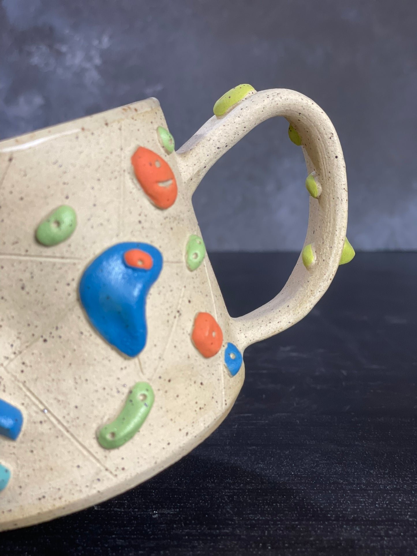 Buff Speckled Climbing Mug 12-14oz - Handsculpted