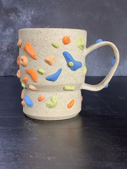 Buff Speckled Climbing Mug 12-14oz - Handsculpted