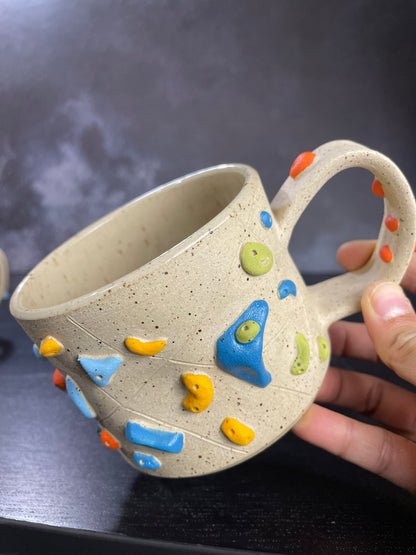 Buff Speckled Climbing Mug 12-14oz - Handsculpted