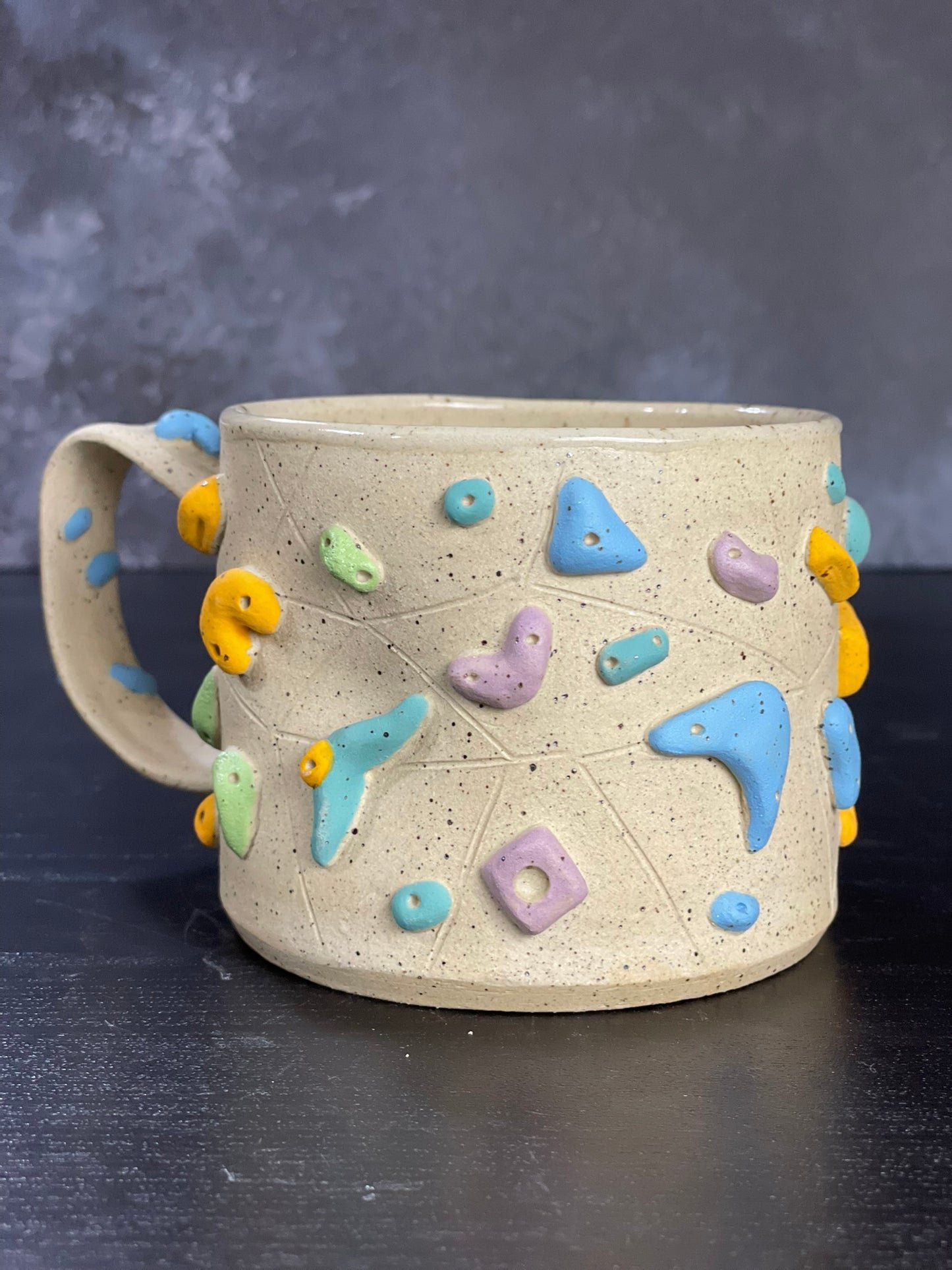 Buff Speckled Climbing Mug 12-14oz - Handsculpted
