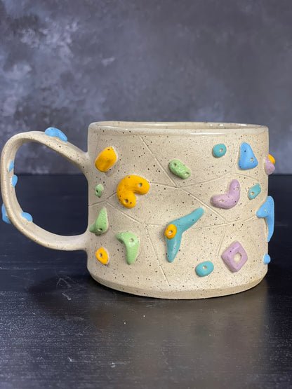 Buff Speckled Climbing Mug 12-14oz - Handsculpted