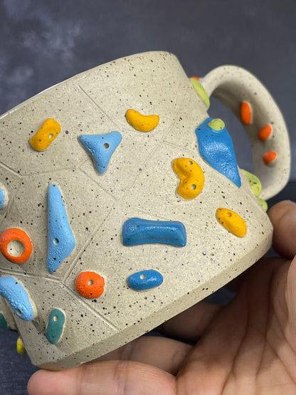 Buff Speckled Climbing Mug 12-14oz - Handsculpted