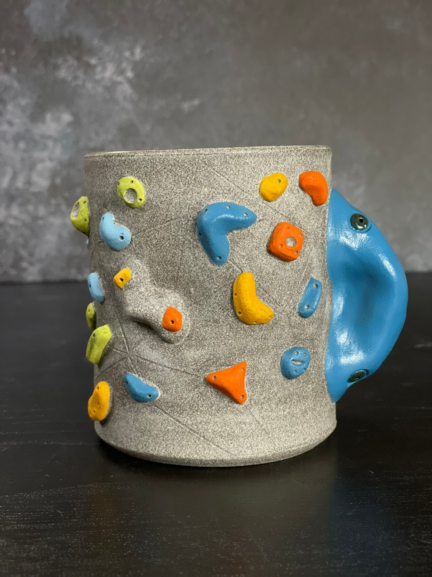 Granite Climbing Cup with Hold Handle 11-15oz - Handsculpted