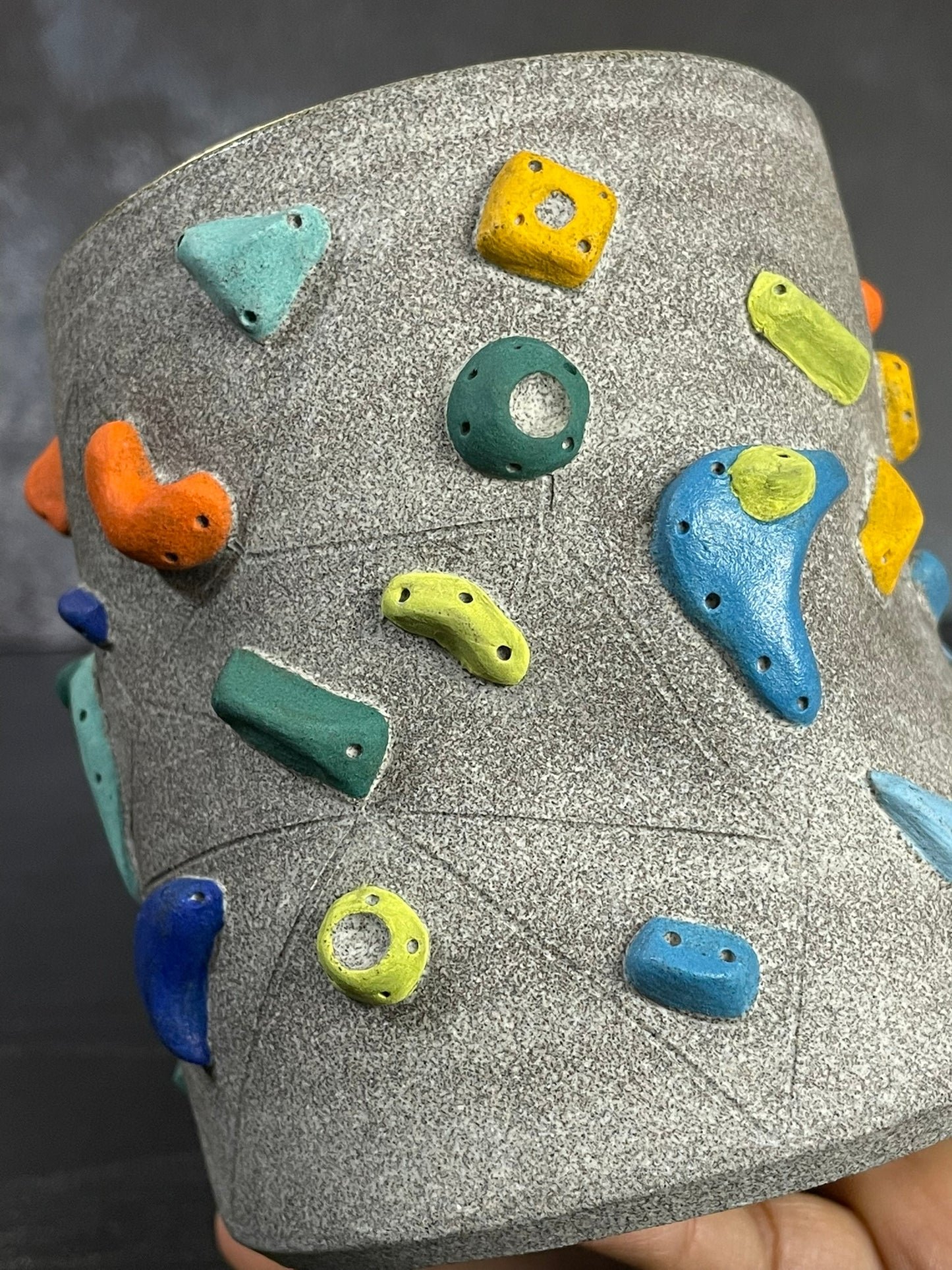 Granite Climbing Cup with Hold Handle 11-15oz - Handsculpted