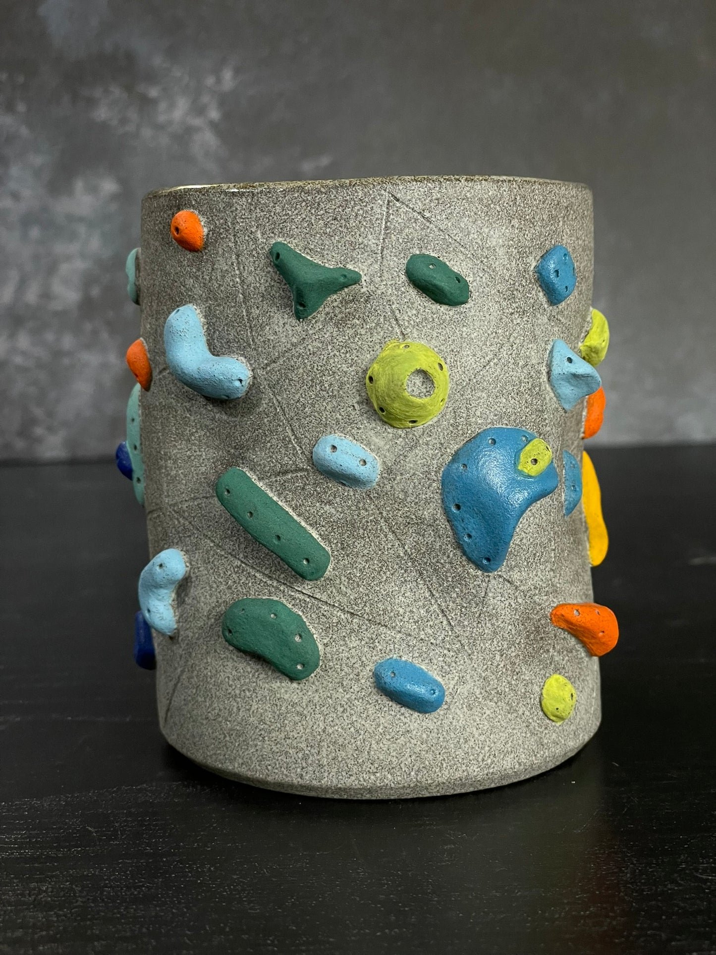 Granite Climbing Cup with Hold Handle 11-15oz - Handsculpted